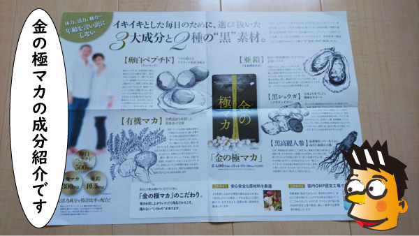 金の極マカ成分説明
