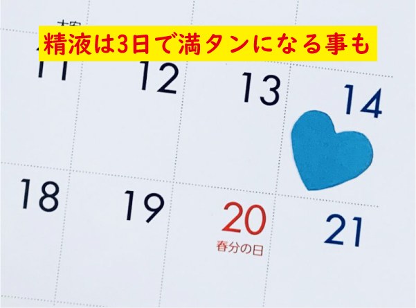 精液は3日で満タンになる